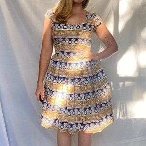 anthropologie 50s vintage style tea length dress